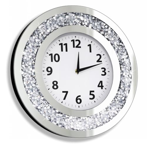 16 inch Crystal Crushed Diamond Mirrored Clock product