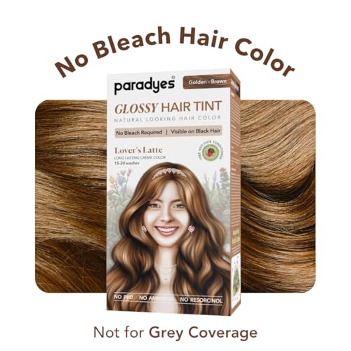 Image of Paradyes Lover's Latte No Bleach Hair Tint | Glossy Hair Color | Visible on Virgin Black Hair | Natural-Looking, Glossy Finish | PPD-Free