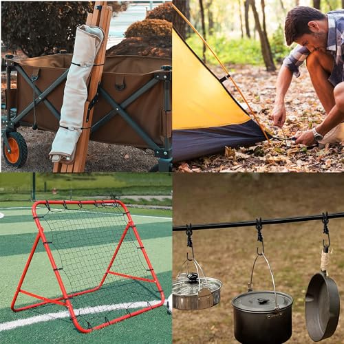 JunGG Expander mit Haken 12 Stück - Spanngummi mit Haken - 20cm Planenspanner mit Haken Schwarz Gummispanner für Plane Netze Zelte Anhängerplane Banner