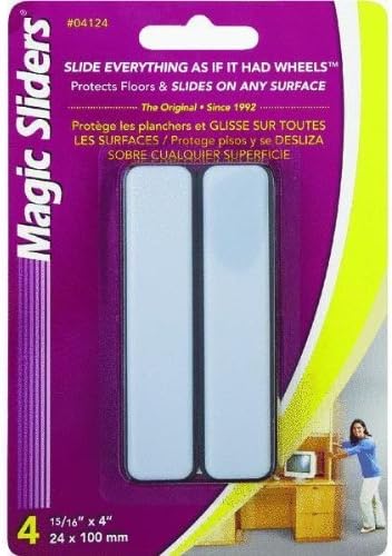 Magic Sliders Furniture Slider 1 x 4 Inch Pack of 4 Rectangular Sliding ...