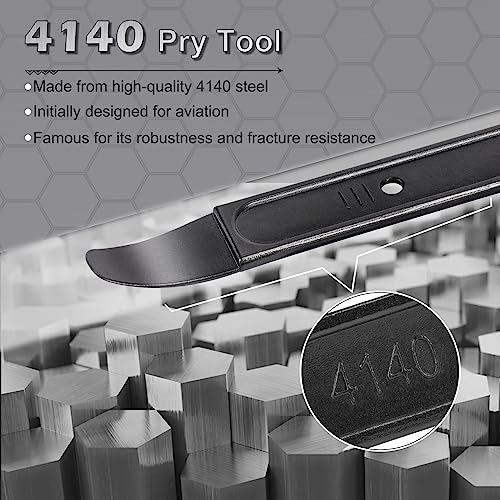 Image of SDSNTE 4140 Steel Pry Bar, Versatile Automotive Panel Removal Tool for Auto Trim, Interior & Exterior Parts, Door Panel, Window Screen Removal, Pack of 2