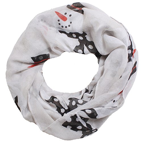 D&Y Women's Holiday Infinity Snowman Loop, Grey, One Size