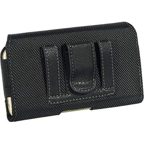 Sturdy Nylon Leather Belt Clip Hip Holster For Xiaomi Mi 9, Mi 8, Redmi Go, Note 7, Mi Play, Mix 3, Mi Note 3 Smartphones, (And Windshield Car Mount And Universal Aux Cable) #TOP2