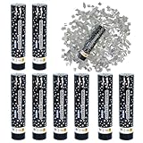 Lot de 8 canons à confettis de 20 cm – Convient également pour les enfants – Jeu de tir de fête – Confettis colorés, dorés ou argentés – Pour anniversaire d'enfant, fête, mariage, Nouvel An