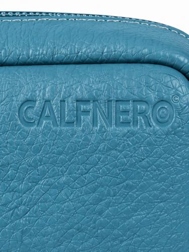 Image of Calfnero Genuine Leather Toiletry Bag for Men & Women | Premium Leather Travel-Pouch | Toiletry Organizer | Cosmetic & Shaving Kit Bag | Unisex Travel Dopp Kit (Torque)