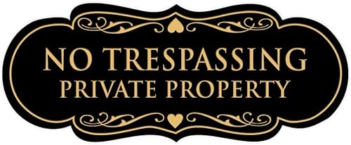 Signs ByLITA Designer No Trespassing Private Property - Letrero de pared o puerta Material duradero y fácil instalación Señal de seguridad para