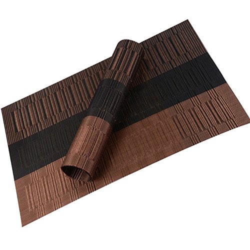 Fontic 6er Set Platzsets 30x45cm Platzdeckchen Rutschfest Abwaschbar Tischmatten PVC Abgrifffeste Hitzebeständig Tischsets, Platz-Matten für küche