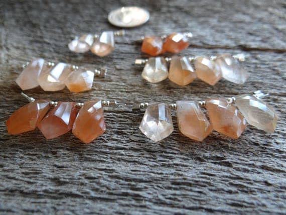 Quartz tangerine LKBEADS pierres appairées sans défaut pour boucles d'oreilles symétriques