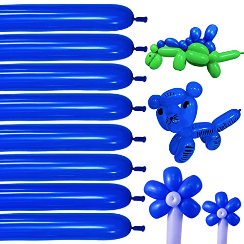 Blue Long Skinny Balloons，Blue Balloons Shiny Thick Latex,Blue 260 Long Balloons For Balloon Animals,Dark Blue 260 Balloons #TOP12