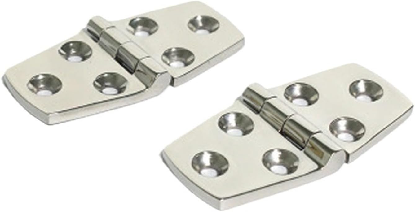 2 Pcs 304 Stainless Steel Boat/Door Hinge Stamping Cabinet Hardware 76 * 38 * 4mm(76x38x4mm)
