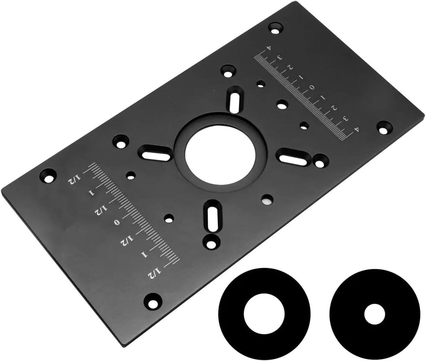 Router Lift with Fixed Base - Aluminum Router Insert Plate - Woodworking Universal Router Lift Base for 65mm Dia Router Motor(Single Black Plate)