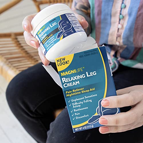 Magnilife Relaxing Leg Cream, Deep Penetrating Topical For Pain And Restless Leg Syndrome Relief, Naturally Soothe Cramping, Discomfort, And Tossing With Lavender And Magnesium - 2 Packs Of 4Oz #TOP1