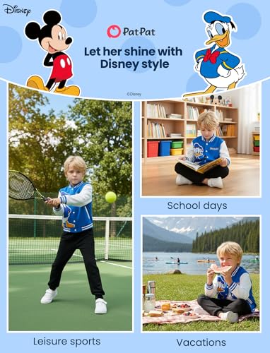 Image of Disney Girl & Boy Varsity Bomber Jacket Fall Sweatshirt Toddler to Big Kid