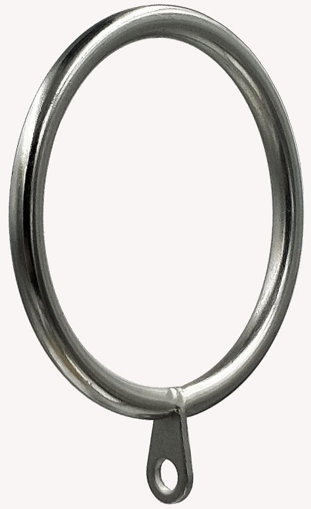 Curtain Ring Metal 42-Pcs 2.0 inch Inner Diameter with Flat Eyelet fit up 1.5 inch Rod (Satin Nickel,42)