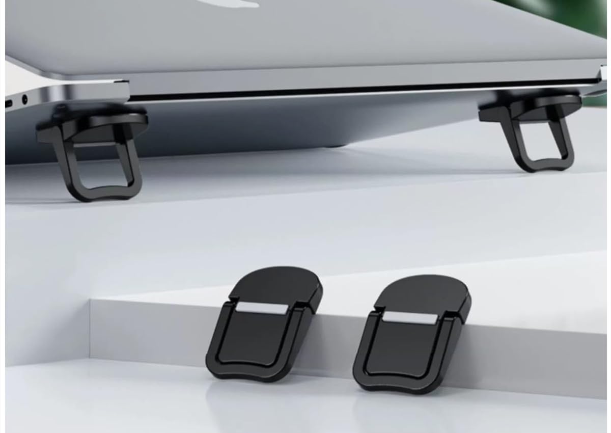 Tixqeaif 2 Pezzi Supporto Portatile per Laptop Supporto Pieghevole Supporto Invisibile per Laptop Supporto per Piedini per Laptop Supporto per Notebook Gambe Nero