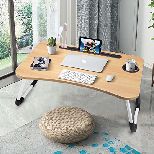 Slendor-Laptop-Desk-Foldable-Bed-Table-Folding-Breakfast-Tray-Portable-Lap-Standing-Desk-Notebook-Stand-Reading-Holder-for-BedCouchSofaFloor