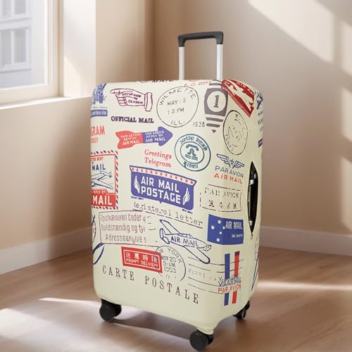 Image of WUJIAONIAO Travel Luggage Cover Baggage Suitcase Cover Protector Skins 18-32 Inch, Stamp pattern A13, M (for 22--24 inch luggage), Fashion