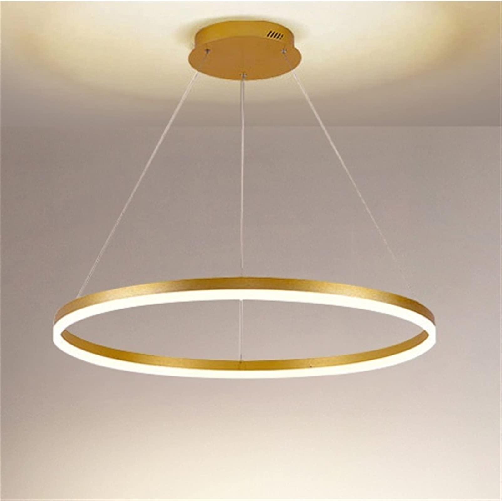 Lustre anneau LED à gradation moderne pour salon et éclairage modulable