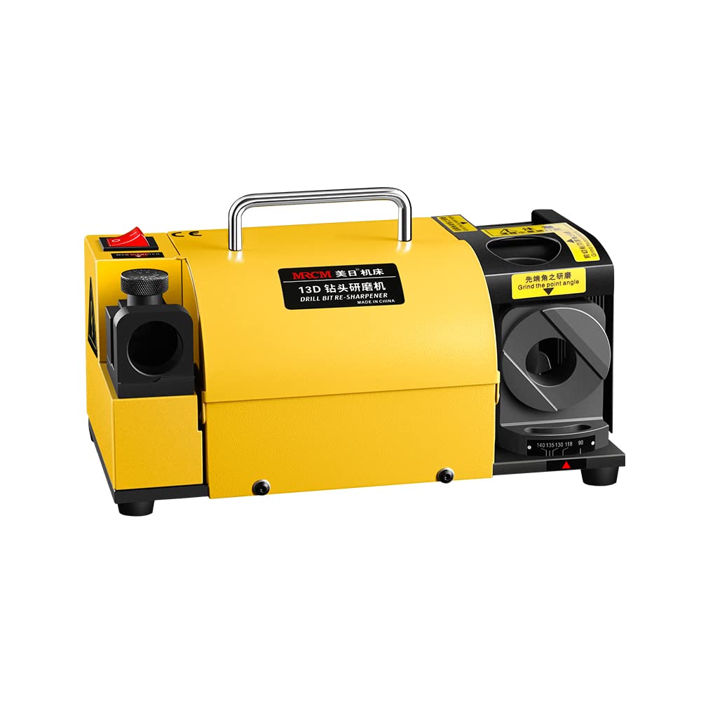 MRCM Drill bit Sharpener for High-Speed Steel, Masonry, Carbide, Cobalt, & TiN-Coated Drill Bits,with Adjustable Angles from 90° to 135°,Sharpens 3mm-13mm Drill Bits… (MR-13D)
