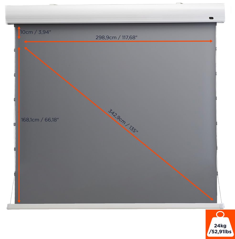 celexon HomeCinema Motorleinwand Tension 298 x 168 cm 135 - Dynamic Slate ALR