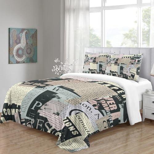 Housse de couette 135x200 rétro en microfibre alphabet - 5