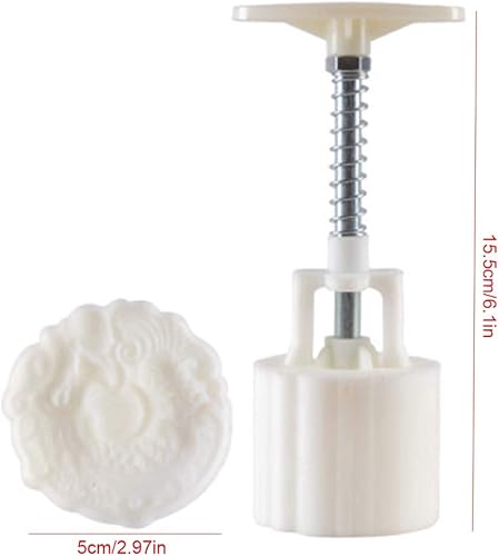 Miniatura 9 de Molde de galletas de 1.76oz con diseño de dragón chino en 3D, para decoración de tartas de mediados de otoño