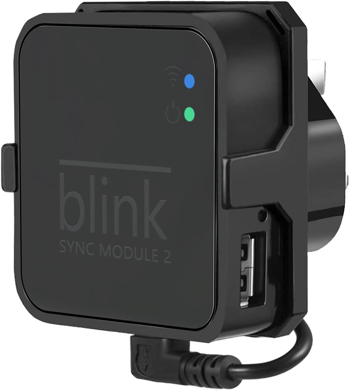 Wall Mount for Blink Sync Module 2, Mounting Bracket Holder for Blink Add-On Sync Module 2, Accessories Stand for Blink Indoor Outdoor Home Security Camera with Short Cable, No Drilling & Save Space