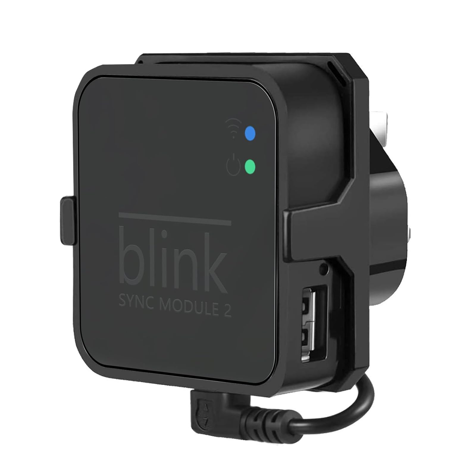 Wall Mount for Blink Sync Module 2, Mounting Bracket Holder for Blink Add-On Sync Module 2, Accessories Stand for Blink Indoor Outdoor Home Security Camera with Short Cable, No Drilling & Save Space
