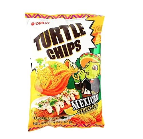 Orion Turtle Chip, Mexican Street Corn Flavor, Fried Corn Chips, 160g Bag, Mixed Ingredients (1 Pack)