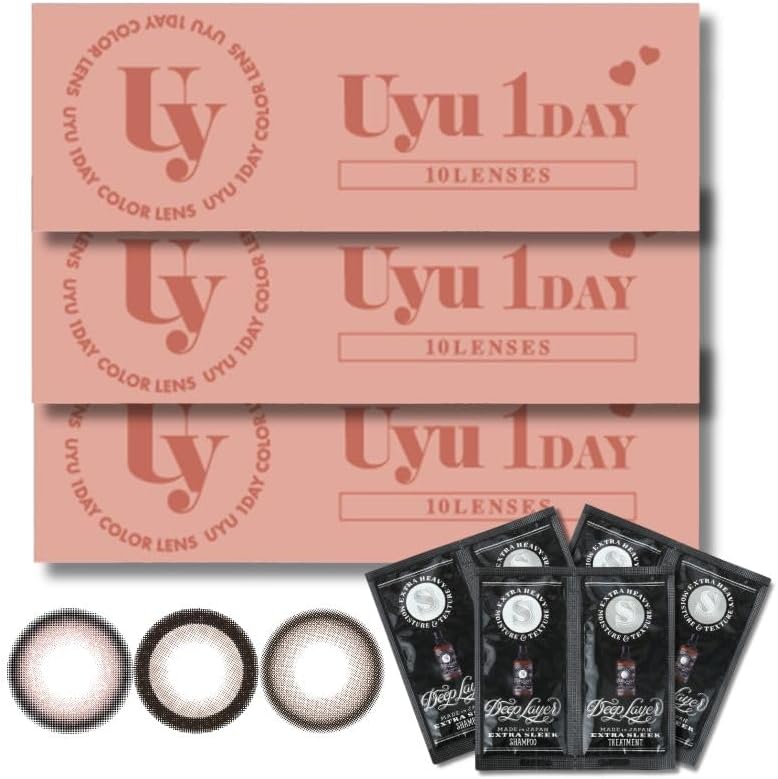 カラコン ウユ ワンデー キューティーパイ あやちゃん 1day Uyu DIA 15.0mm 【10枚入3箱】 度あり 度なし【D