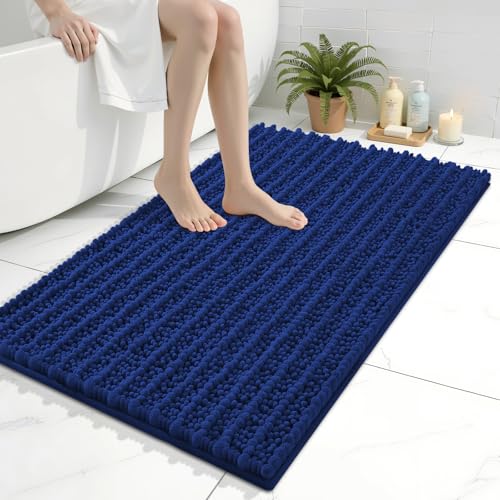 Image of Arotive Luxury Bathroom Rugs 36x24, Extra Soft Thick Absorbent Shaggy Chenille Bath Rugs, Machine Wash Dry, Bath Mats for Bathroom Floor, Tub and Shower, Home Decor Accessories, Royal Blue