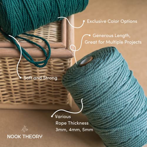 Nook Theory 3Mm Macrame Cord 220 Yards - 4Mm 5Mm Soft Macrame Rope Perfect For Knots - Macrame Supplies For Wall Hangers & Boho Decorations - Cotton Rope - Macrame String (Burnt Orange, 3Mm) #TOP3