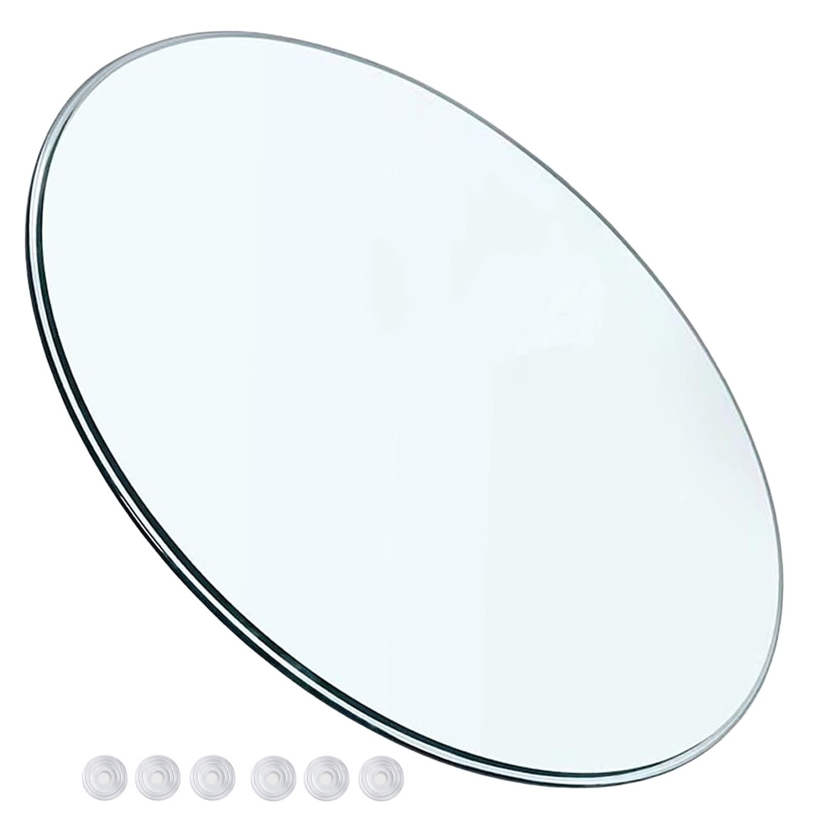 SAGIDAR Glass Table Top Tempered Glass, Clear Plate Glass 7mm Thick, Diameter 38cm 50cm 75cm 90cm, Round Glass Table Top Polished Edges, Scratch-resistant And Durable, Kitchen Dining Table Top(450mm)