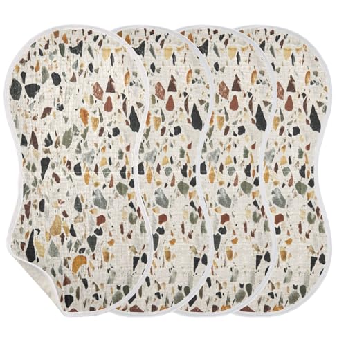 Kigai Terrazzo Baby Burp Cloths Extra Soft and Absorbent Burping Rags Cotton Burping Clothes Baby Washcloths for Newborn Boys Girls - 1 Pack3