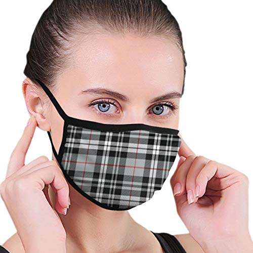Fall Plaid Red Stripe Mouth Mask, Unisex Adult Ear Loop Face Mask, Anti Dust Warm Ski Cycling Safety Fashion Mask