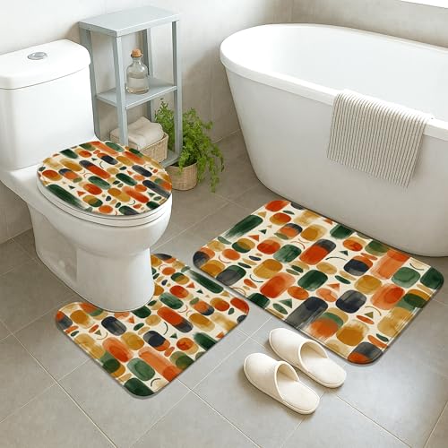 Ensemble rideau de douche anti-éclaboussure et tapis pour baignoire