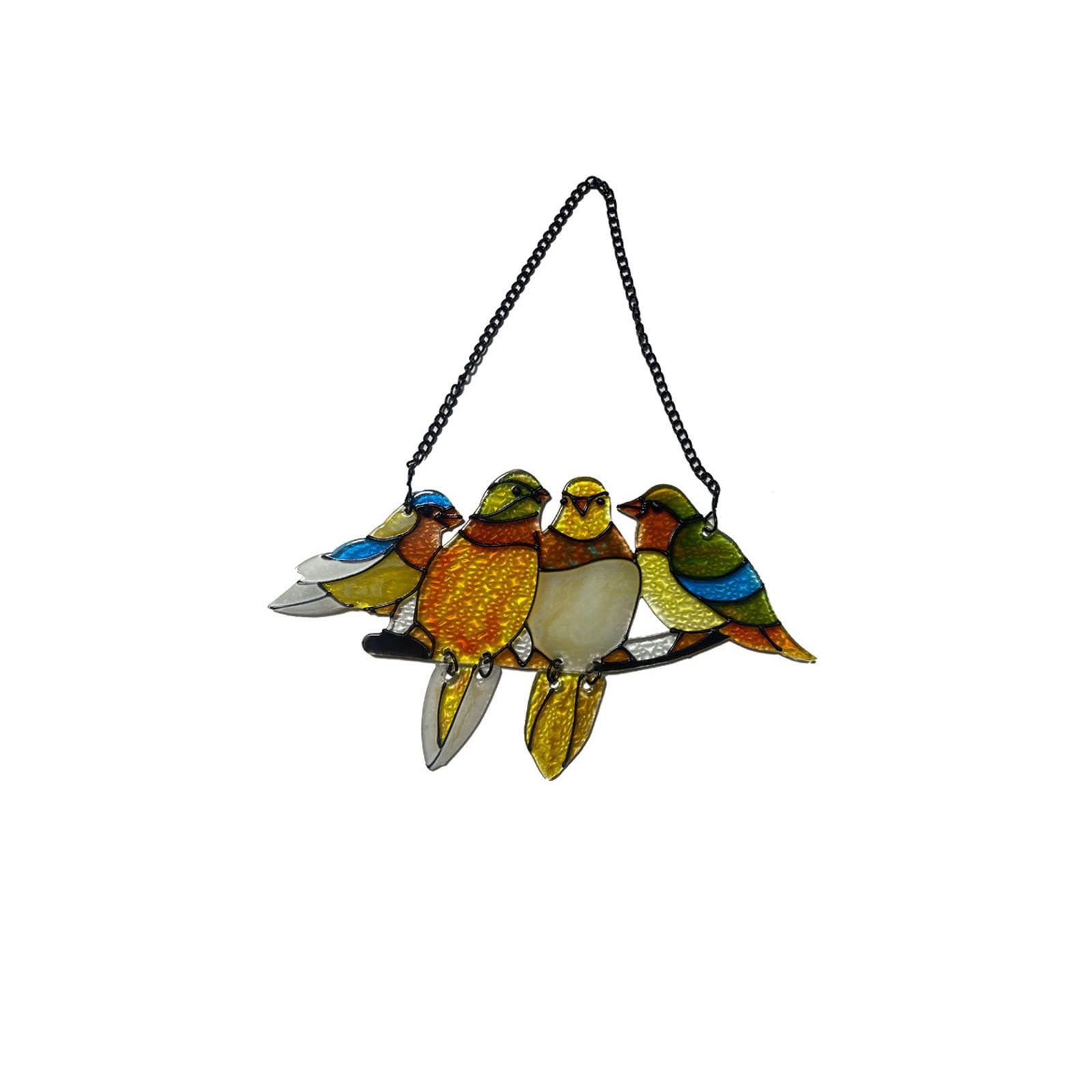 新品 花鳥・アメリカムシクイ スミレ サクラソウ カナダ・ステンドグラス社 ステンドグラス カワセミ サンキャッチャー 鉢植え 愛鳥ギフト