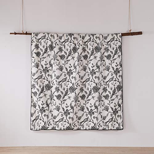 Levtex Home - Tanzie Black Quilt Set - King Quilt + Two King Pillow Shams - Black And White - Quilt (106X92In.) And Pillow Shams (36X20In.) - Reversible - Cotton Fabric #TOP4