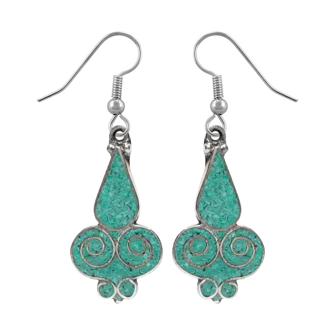 Boucles d'oreilles turquoise en argent 925 fait main pour femme
