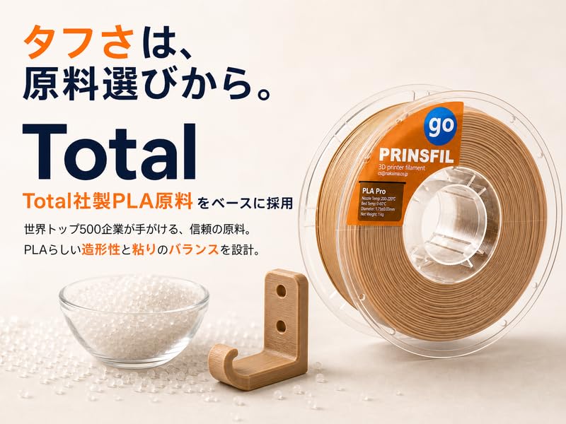 Amazon.co.jp: PRINSFIL PLA Pro フィラメント 1.75mm 1kg［イエロー