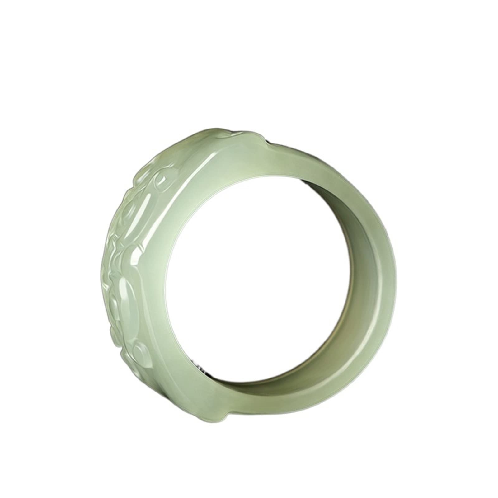 WBDWWTD Natürlicher grüner Hetian-Jade-Ring, handgeschnitzter Jadeit-Jade-Ring für Damen und Herren, Naturstein, echter Jade-Schmuck, Jade-Geschenkschmuck (Ringgröße: 9)