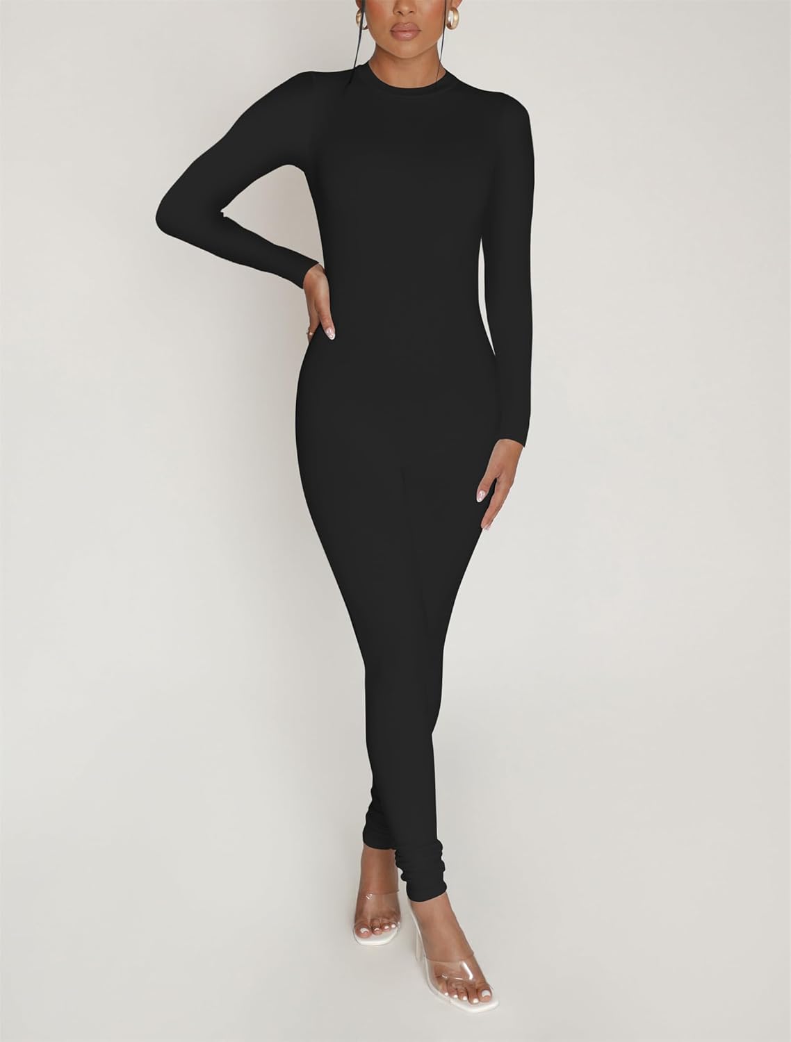 Womens Jumpsuit Long Sleeve One Piece Jumpsuits Leopard Print Sexy Backless Bodycon High Waisted Club Outfits Catsuits - Image 2