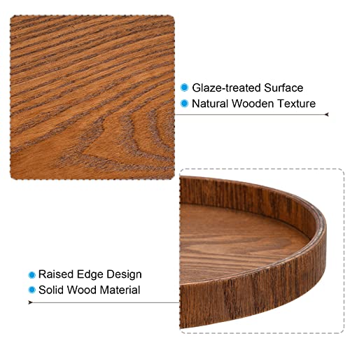 PATIKIL Wood Serving Tray 15x10 Inch, Oval Decorative Platter for Home Decor Kitchen Table Candle Holder Brown - Image 3