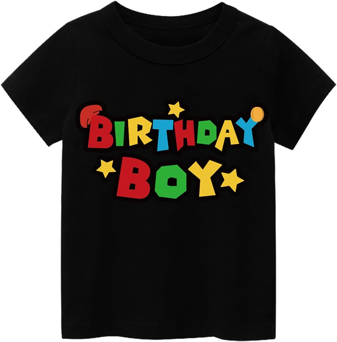 Super Soft Birthday Boy Short Sleeve T-Shirt Gifts for Boys Birthday Party