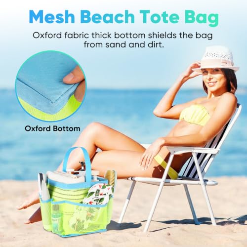 Image of EUDELE Mesh Shower Caddy Portable, 8-Pocket Large Capacity, Quick Dry, Easy Clean, Ideal for Beach, Swimming, Gym, Travel