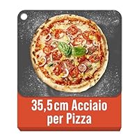 Chef Pomodoro &ndash; Piastra in acciaio per pizza da forno (35,6 x 30,5 cm)