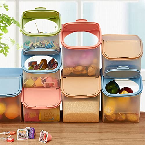 Rice Cereal Container Storage Container Airtight Food Storage Bin With Lid Dry Food Cereal Container Dispenser Pantry Storage For Kitchen Food Storage Canister Blue Rice Storage Bin #TOP2
