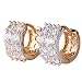 GULICX Gold Plated Base White Rhinestone CZ Eternity Women Girl Party Hoop Earrring