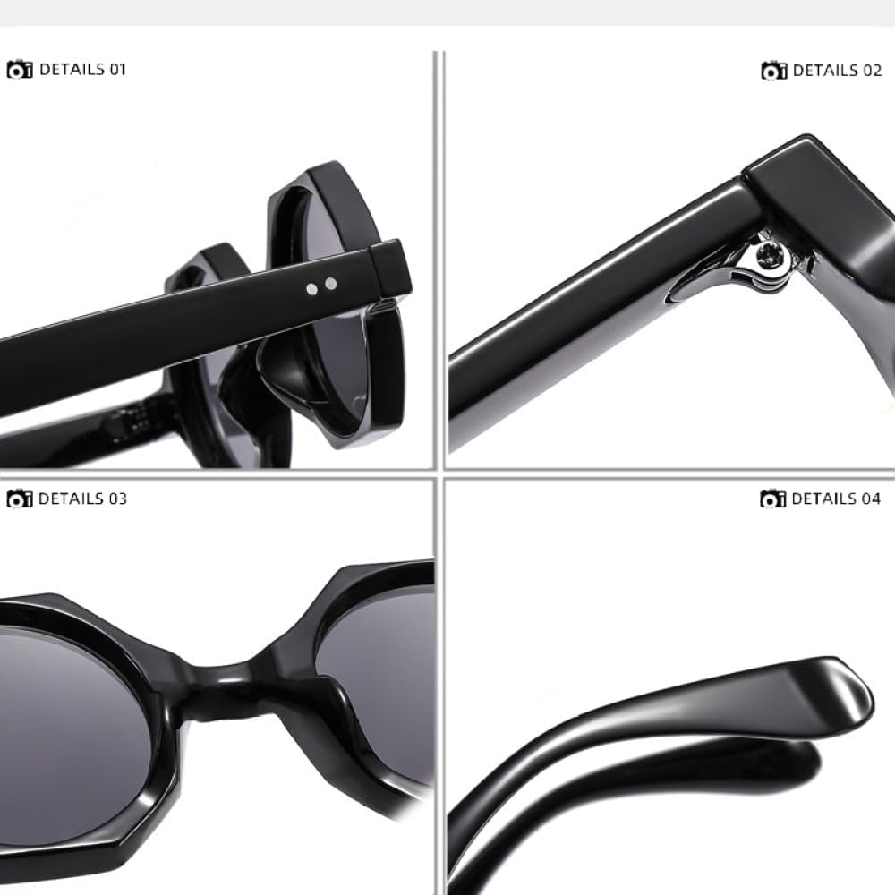 Polygon Punk Sunglasses Women Steampunk Round Sun Glasses Men UV400 Unique Outdoor Unisex Eyeglasses