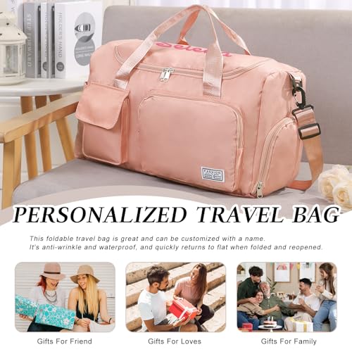Personalized Duffle Bag for Travel Custom Name Weekend Bag Waterproof Carry On Travel Duffel Bag for Men Women Travel Essentials Weekender Gym Sport Overnight Bag Hospital Bag for Women Labor Delivery3